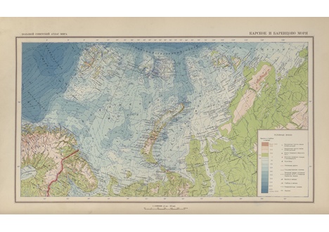 024-026. 20.21. Карта Карского и Баренцева морей, карта Арктики